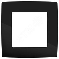 Рамка на 1 пост, Эра12, чёрный, 12-5001-06 | код Б0014746 | ЭРА