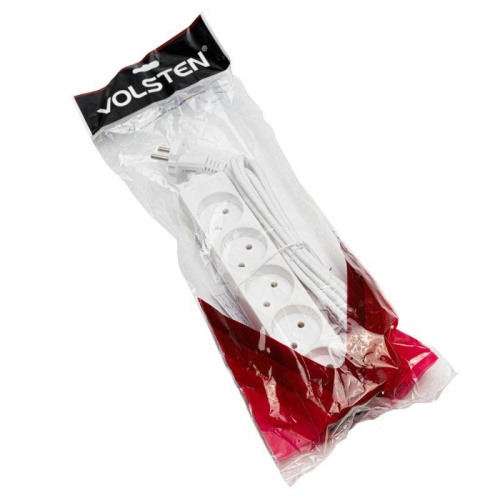 Удлинитель 5х3м без заземл. 10А IP20 S 5х3 2.2кВт Volsten 9306 фото 4