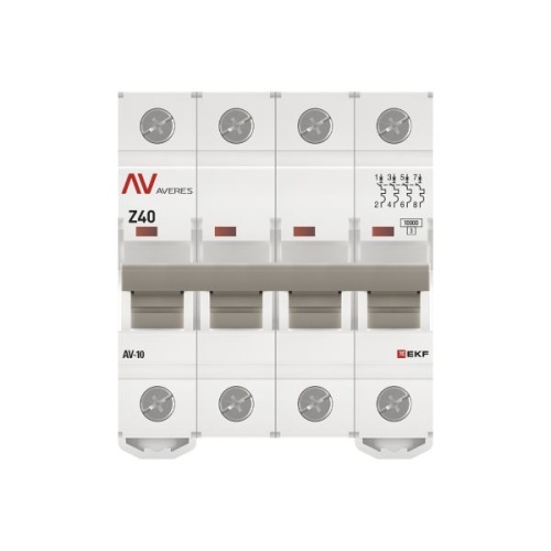 Выключатель автоматический AV-10 4P 40A (Z) 10kA EKF AVERES | код mcb10-4-40Z-av | EKF фото 5