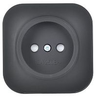 GLORY Розетка 1-местная для открытой установки без заземления с защитными шторками 10А РСш20-2-ХЧм черный матовый IEK | код ERH13-K02M-10 | IEK