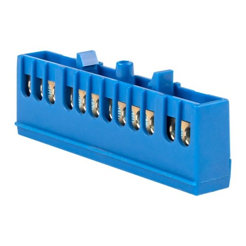 Шина "0" N (6х9мм) 12 отверстий латунь синий изолированный корпус на DIN-рейку PROxima | код sn0-63-12-ib | EKF фото 2