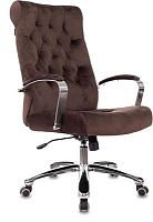 Кресло руководителя Бюрократ T-9928SL Fabric коричневый Italia 6 крестов. металл хром | код 1985912 | БЮРОКРАТ