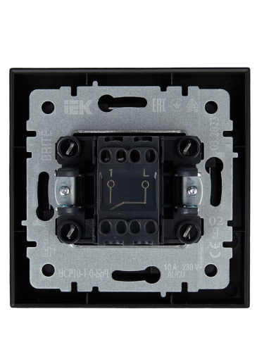 Выключатель 1-кл. СП BRITE ВСР10-1-0-БрЧ 10А в сборе черн. | код BR-V10-0-10-K02-F | IEK фото 6