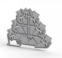 307 479, Клеммник 3-х ярусный пруж.быстрозажимной (Push in), 2,5 мм.кв., с диодом, направление диода A, (серый), PYK 2,5-3FD-A | код 0.0.0.3.07479 | KLEMSAN