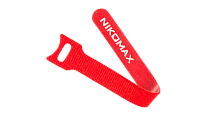 Стяжка-липучка NIKOMAX с мягкой пряжкой, 210х16мм, для пучков до 50мм, красная, уп-ка 10шт. | код NMC-CTV210-16-SB-RD-10 | NIKOMAX