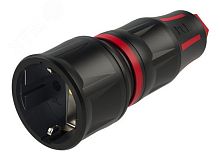 Розетка каб 16A/250V/2P+E/IP20 корпус черный, маркер черный | код 25710-sr | PCE