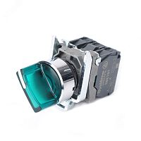 Пер-ль SB4 с подсвет в сборе 22мм 2поз зел с фикс металл 24В DC 1НО+1НЗ | код SB4BK123B5 | Systeme Electric