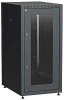 ITK Шкаф сетевой напольный LINEA E 18U 600х800мм стеклянная передняя дверь задняя металлическая черный | код LE05-18U68-GM | IEK