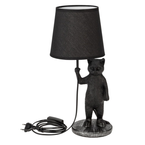Светильник декоративный настольный МОБИ Кот с зонтом , с цоколем Е14, 40 Вт, цвет черный REXANT | код 603-1018 | REXANT