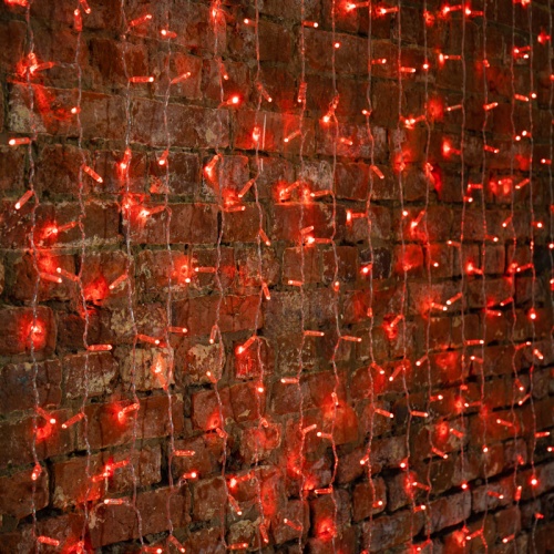 Гирлянда Светодиодный Дождь 2х1,5м, постоянное свечение, прозрачный провод, 230 В, диоды КРАСНЫЕ | код 235-302-6 | NEON-NIGHT