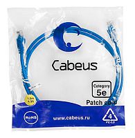 Cabeus PC-UTP-RJ45-Cat.5e-1m-BL Патч-корд U/UTP, категория 5е, 2xRJ45/8p8c, неэкранированный, синий, PVC, 1м | код 7460c | Cabeus