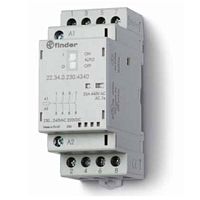 Модульный контактор, 2NO+2NC 25А, контакты AgSnO2, катушка 120В АС/DC, ширина 35мм, степень защиты IP20, опции: мех.индикатор + LED | код 223401204620 | FINDER