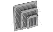 Решетка вентиляционная с заглушками квадратная 300х300мм, отверстие 270x270мм, пластик, серый | код 02-334 | airRoxy