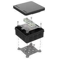 Коробка огнестойкая разветвительная для о/п двухкомпонентная 60-0303-9005-FR6.0-4-4-Р Е15-Е60 RAL9005 100х100х40 (16 шт/кор) Промрукав | код 60-0303-9005-FR6.0-4-4-Р | ПРОМРУКАВ