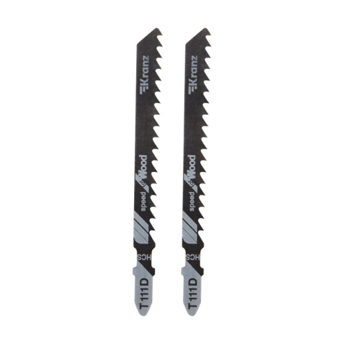 Пилка для электролобзика по дереву T111D 100 мм 6 зубьев на дюйм 6-60 мм (2 шт./уп.) Kranz | код KR-92-0319 | KRANZ