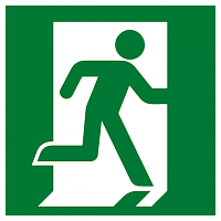 Знак эвакуационный E 01-02 Выход здесь (правосторонний) 200х200 мм, пластик EKF | код pn-e-01-02 | EKF
