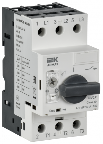 ARMAT Авт. выкл. защиты двигателя A1 GV2P 0,4-0,63А IEK | код AR-MPCB-A1A63 | IEK