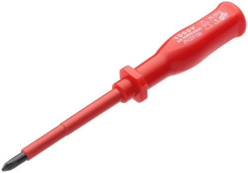 Отвертка изолированная 1000 В, CrV сталь, пластиковая ручка РН2x100 мм | код 55808 | FIT фото 2