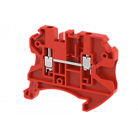 Клемма проходная винтовая 2,5 мм2, на 2 подключения, красная TQ2.5-RED | код 1202010002 | Elmex
