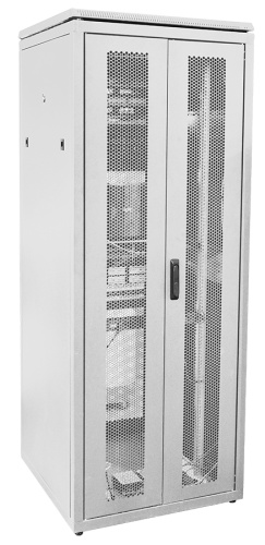 ITK Шкаф сетевой напольный 19" LINEA N 47U 800х800мм двустворчатая перфорированная дверь, задняя перфорированная серый | код LN35-47U88-2PP | IEK