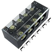 Клеммная колодка винтовая с крышкой RUICHI TB-10004, 8 контактов, 100 А, 600 В, 0,5…10 мм2, корпус пластик модифицированный | код 81037 | Ruichi