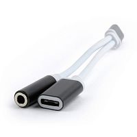 Переходник USB Cablexpert CCA-UC3.5F-02, USB Type-C/Jack3.5 F+ Type-C F, черный, блистер | код CCA-UC3.5F-02 | Cablexpert