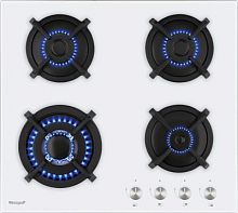 Газовая варочная поверхность Weissgauff HGG 641 WGB белый | код 1929898 | WEISSGAUFF