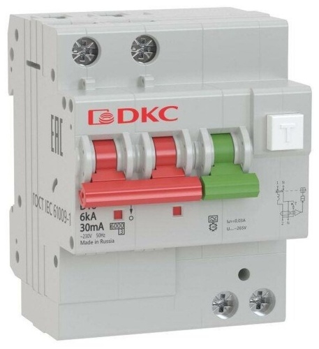 Выключатель автоматический дифференциального тока 2п C 25А 30мА 6кА тип A YON MDV63 | код MDV63-22C25-A | DKC