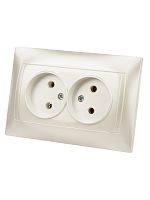 Розетка двойная 2П 10А 250В перламутр Лама TDM | код SQ1815-0824 | TDM