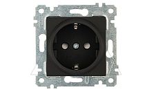 Rita - Розетка 2P+E, защ. шторки, черный мат | код 2200-605-0284 | Mutlusan