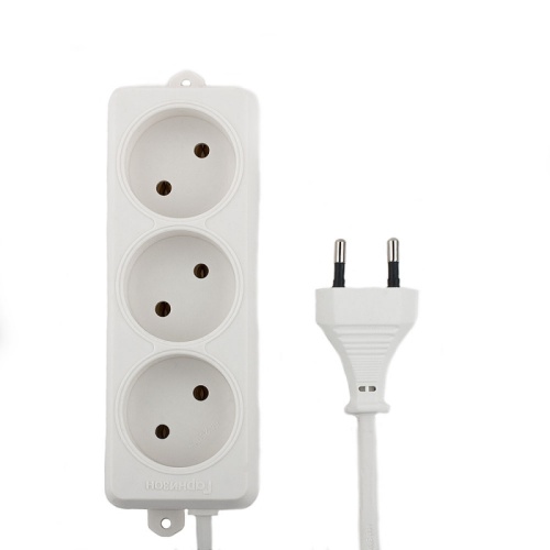 Удлинитель Гарнизон EL-E3-W-5, 3 розетки допустимый ток 6А, длина 5м. | код EL-E3-W-5 | Гарнизон