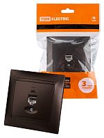 Розетка компьютерная RJ45 шоколад Лама TDM | код SQ1815-0516 | TDM