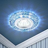 Светильник светодиодный DK LD3 SL/WH+BL декор со светодиодной подсветкой (белый+голубой) прозр. | код Б0019203 | Эра