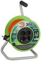 Удлинитель силовой RP-4e-3х1.0-40m на пластиковой катушке с заземлением 4 розетки 40м ПВС 3х1мм2 | код Б0056100 | Эра