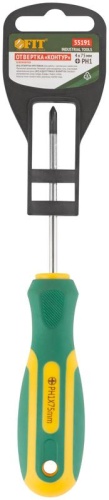 Отвертка ''Контур'', CrV сталь, прорезиненная ручка 4х75 мм РН1 | код 55191 | FIT фото 3