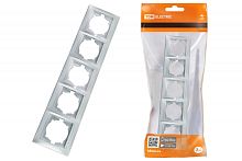 Рамка 5-ти постовая горизонтальная серебр. металлик Лама TDM | код SQ1815-0237 | TDM