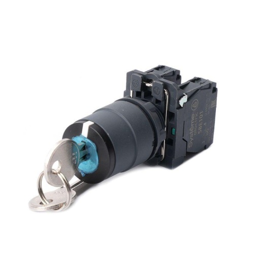 Переключатель SB5 в сборе модульный 22мм 3позиции с фиксацией ключ центр 2НО | код SB5AG33 | Systeme Electric