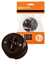 Выключатель поворотный 2-кл. с ручкой (бантик) 10А коричневый «Виви» TDM | код SQ1820-1406 | TDM