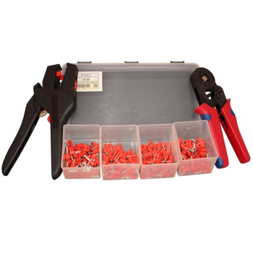 Комплект инструментов для зачистки проводов и обжима кабельных наконечников FASEN HS-3D | код 111036 | Fasen