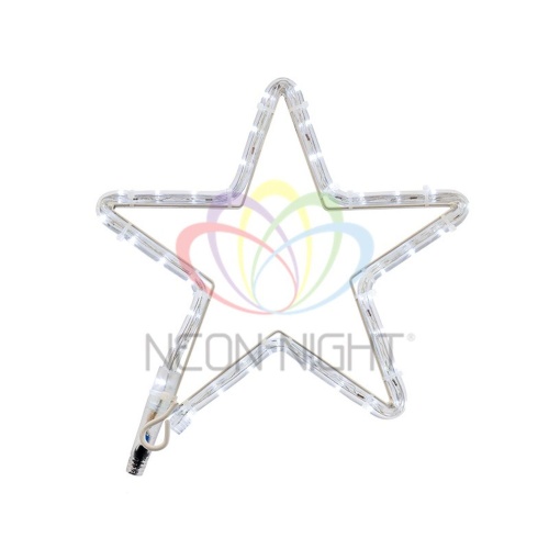 Фигура светодиод. "Звездочка" 30х28см 2Вт 220В IP44 бел. | код 501-211-1 | Neon-Night