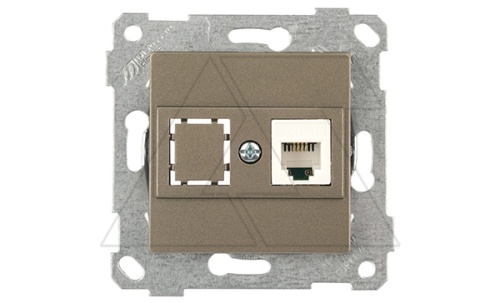 Rita - Розетка 1хRJ-45 кат. 6 UTP, антрацит | код 2200-140-0186 | Mutlusan