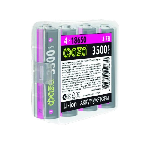 Аккумулятор Литий-Ионный 18650 3500мАч PB-4 ФАZА | код 5059870 | JazzWay Аккумулятор Литий-Ионный 18650 3500мАч PB-4 ФАZА | код 5059870 | JazzWay