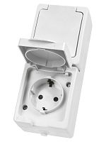 Розетка двойная 2П+З (вертикальная) открытой установки IP54 16А белая Вуокса TDM | код SQ1803-1009 | TDM