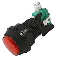 Кнопка GMSI круглая RUICHI 7B-C с LED подсветкой 12 В, 5 А, 30 мОм, 250 В, no-nc+nc-no, красная | код 79583 | Ruichi