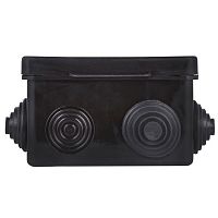 Коробка распределительная КМР-030-031 с крышкой (80х80х50), 7 мембр. вводов чёрная IP54 | код plc-kmr-030-031-2b | EKF