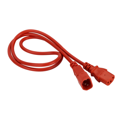 Шнур питания C13-C14, 3х0.75, 220В, 10А, красный, 0.5 метра | код LAN-PP13/14-0.5-RD | LANMASTER