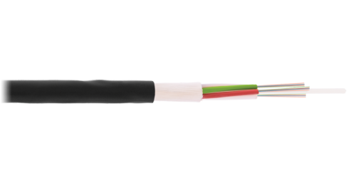 Кабель NIKOLAN волоконно-оптический, 8 волокон, одномодовый 9/125мкм, стандарта G.652.D & G.657.A1, внешний, многомодульный, усиленный стеклонитями, 6кН, PE, черный | код NKL-F-008A1S-06B-BK | NIKOLAN