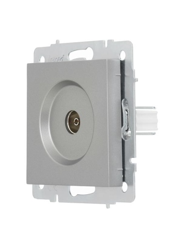 Розетка телевизионная проходная TV 1-м СП Vesna механизм платина LEZARD 742-3588-129 фото 2