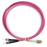 Патч-корд оптический LANMASTER, дуплексный, LC/PC-ST/PC, OM4, LSZH, 15 м | код LAN-2LC-2ST/OM4-15 | LANMASTER