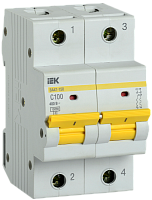Выключатель автоматический двухполюсный ВА47-150 100А C 15кА | код. MVA50-2-100-C | IEK 